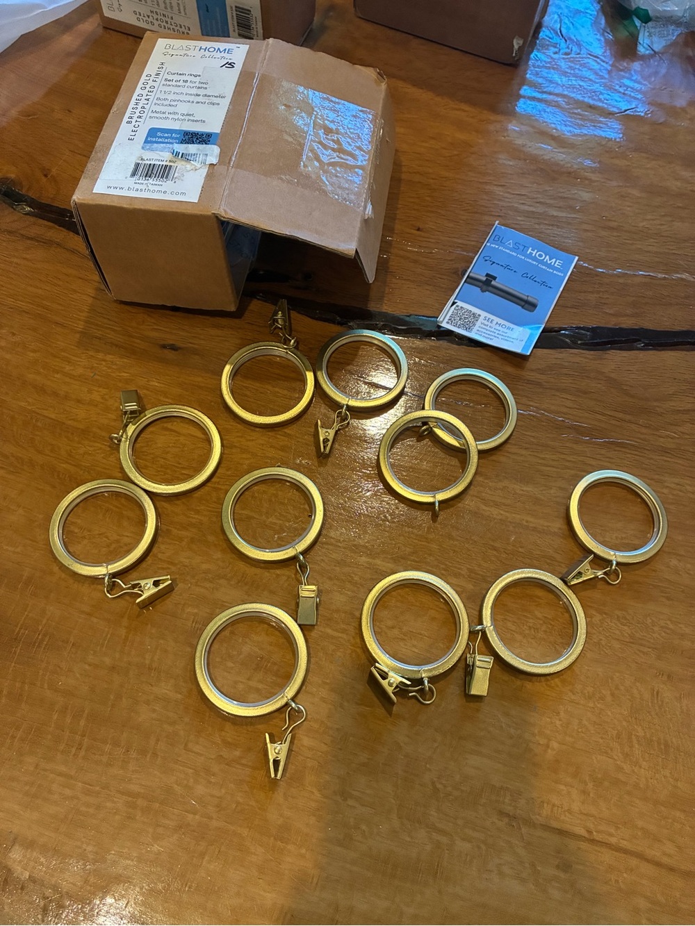 11 BlastHome brushed gold curtain rings NEW